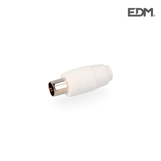 Ficha Macho Reta para Cabo Coaxial para TV Branco