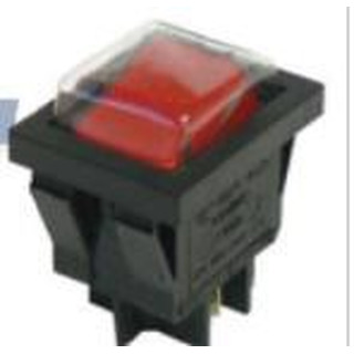 Interruptor de Painel 0/ 1 Luminoso com Proteção Vermelho
