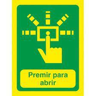 S3FSigns - Placa Fotoluminescente 150x200 Premir para Abrir