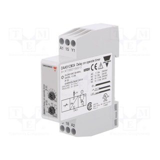 Carlo Gavazzi - Temporizador Atrazo á Operação 24..240Vac 24Vdc IP20 DAA51CM24