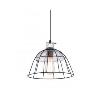 MONDEGO Suspensão Metal Oval em Preto 30cm 1xE-27