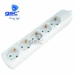 Bloco Quintuplo Schuko sem Interruptor sem Cabo 16A