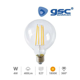 Lampada Led Serie Oro Globo 80 4W E27 1800K