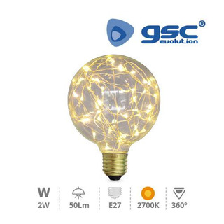 Lampada Led E27 deco Globo G95 2W 3000K