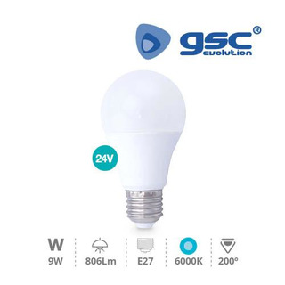 Lampada Led A60 E27 9W 24V 806Lm 6000K