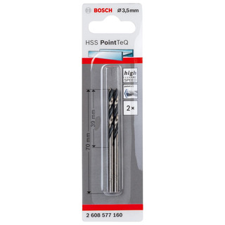 Broca HSS PointTeq DIN338 3.5x39x70 2unid