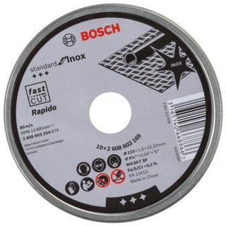 Bosch - Lata Disco Corte Direito Standard Inox115x1mm 10PC