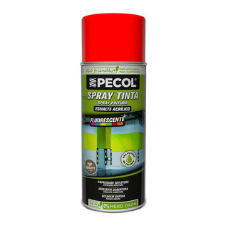 PECOL - Spray Tinta Acrilica Fluorescente Vermelho 400ml