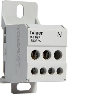 Hager - Repartidor em Escada 1P N 100A 2X7 Ligadores 3 Módulos KJ02F