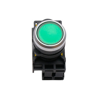 SOFLIGHT - Botão Pressão Plástico Luminoso Verde 1NO 230V SLCPB01AW3361