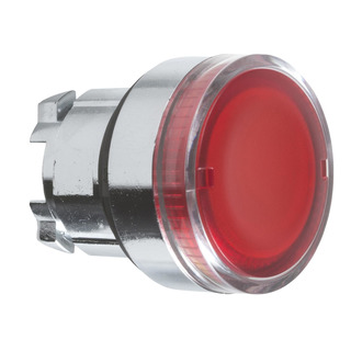 Schneider - Cabeça Botão Luminoso Para Lâmpada BA9S Vermelho Para Furo 22mm ZB4BW34