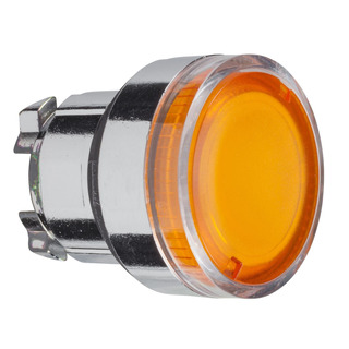 Cabeça Botão Luminoso Para Lâmpada BA9S Amarelo Para Furo 22mm ZB4BW35