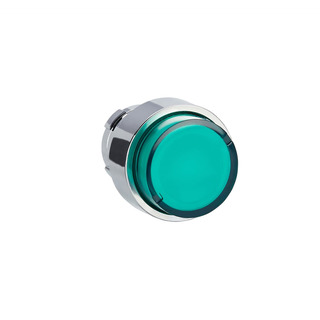 Cabeça De Botão Luminoso Verde Para Furo 22mm