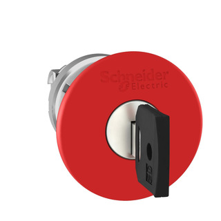 Cabeça De Cogumelo Com Chave 40mm Vermelha Para Furo 22mm ZB4BS944