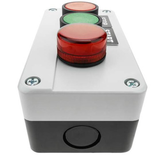 SOFLIGHT - Caixa com 2 Botões Verde/Vermelho Com Sinalização 1NO 1NC SLCPB01CXB132H29