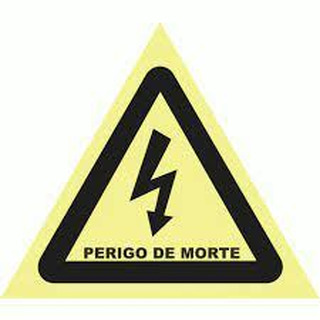 Placa Fotoluminescente em Triangulo com Leganda Perigo de Morte 100mm 1113A