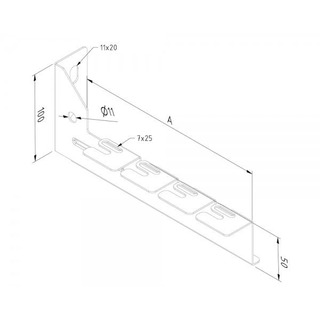 Suporte Parede e  L 100mm Inox