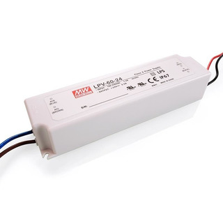 Fonte Alimentação Comutada para Leds 90-264Vac 127-370Vdc Tensão Saida 24Vdc 2,5A 60W IP67 LPV-60-24