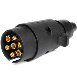 Ficha Femea para Reboque em Borracha com 7 Pinos 1A 12/ 24V Preta OR-AE-1384
