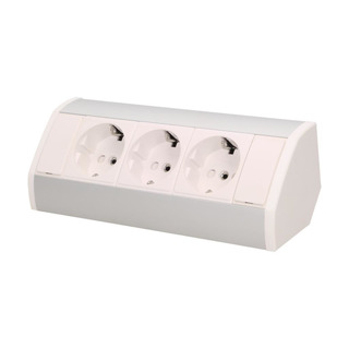 Bloco de Base de Secretária com 3 Tomadas Schuko Inox com Cabo com 60Cm OR-GM-9001/ B-G(GS)
