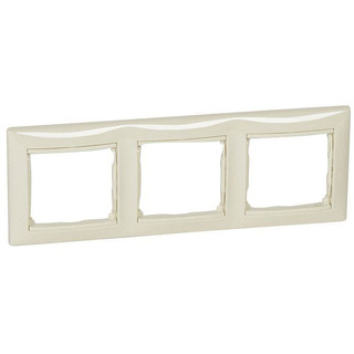 Quadro Triplo Horizontal Creme Valena