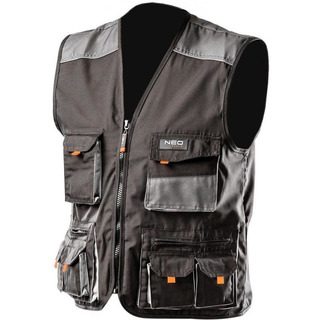 Colete Multi Bolso Cinza Tamanho L 81-260L Neo Tools