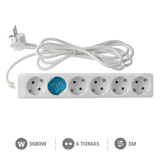 Bloco Sextuplo Schuko 3G1.5 3mts 000000022