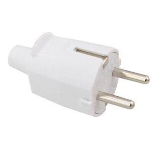 Ficha Macho Schuko 16A Saida Direita Branco