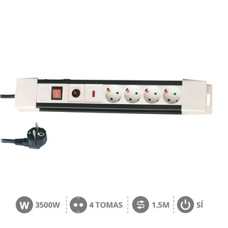 Bloco Quadruplo com Proteção com Interruptor com Cabo1,5mts