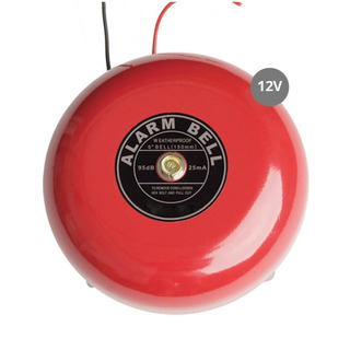 Campainha Industrial 10cm 86dB 12V DC Vermelha