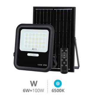 Projetor Solar Led Com Sensor Crepuscular 6W=100W 6500K 900Lm IP65 Com Comando 2026150116
