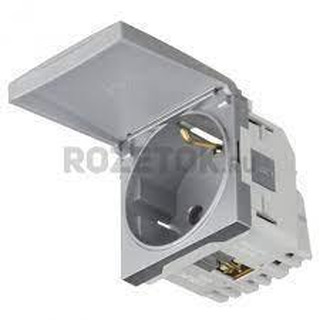 Tomada Schuko com Obturador e com Tampa 2 Módulos 16A Alumina 45128 SAL