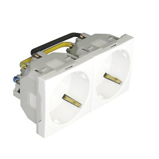 Tomada Schuko Dupla com Obturador 4 Modulos 45192SBR