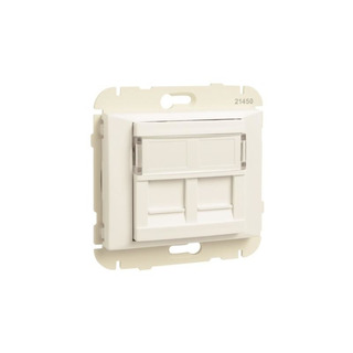 Aro com Módulo Duplo para Conetores RJ45 Sirius 70 Marfim