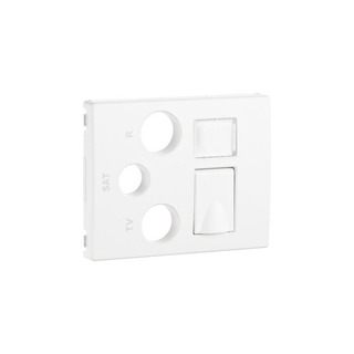 Centro de Tomada Mista R-TV-SAT-RJ45 / R-TV-SAT-RJ4 Sirius 70 Branco