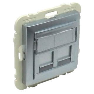 Aro com Módulo Duplo para Estores RJ45 Logus 90 Alumina