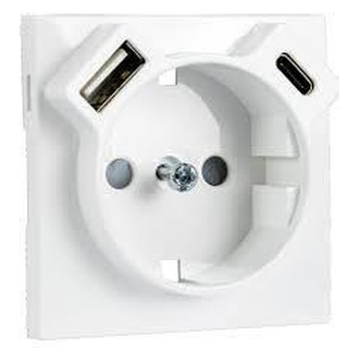 Centro para Schuko com USB A C  Branco 90630 TBR