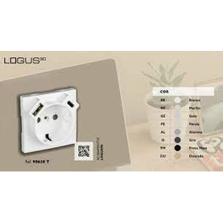 Centro Schuko com USB A   C Branco 90630 TIS