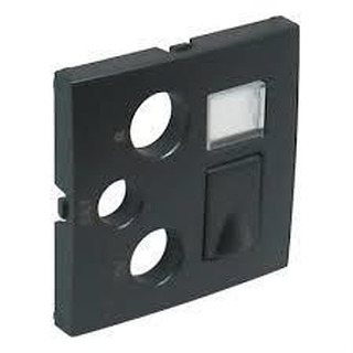 Centro de Tomada TV Mista R-TV-SAT-RJ45-FO Gris 90770 TIS