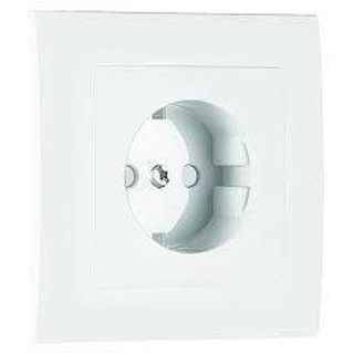 Espelho Schuko Monobloco com Obturador Branco 90903 TBR