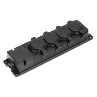 Bloco Quadruplo de Borracha sem Cabo IP44 Preto OR-AE-13167(GS)
