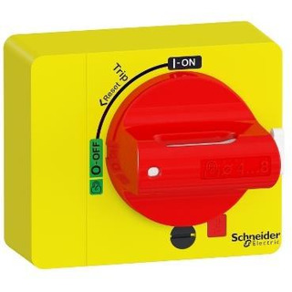 Comando Rotativo On-Off C/Botão de Disparo Direto Vermelho Para Disjuntor Motor GV4 IP54 GV4ADN02
