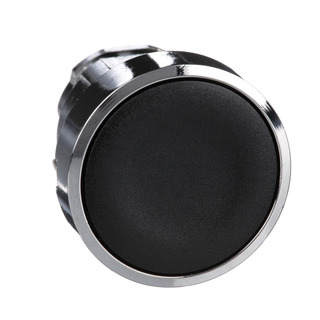 Cabeça De Botão Pressão Faceado Preto Para Furo 22mm ZB4BA2