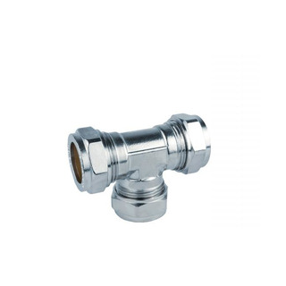 Tê Simples Cromado Bicone 22mm