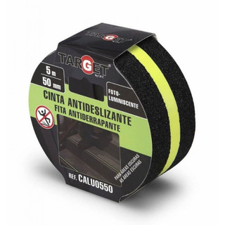 Fita Antiderrapante Preta C/ Faixa Luminiscente 5m x 50mm CALU0550