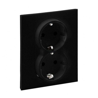 New Suno Tomada Dupla 2x2P T Schuko Preto 721426