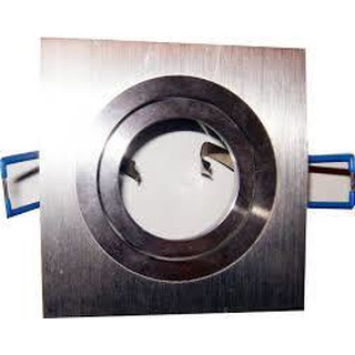 SOFLIGHT - Aro de Quadrado Encastrar Orientável 92mm para Furo de 80mm Aluminio Escovado SL50080-1
