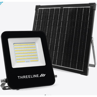Projetor Solar Led 50W C/ Comando e Sensor 6000K 5000Lm IP65 Preto SPRI50