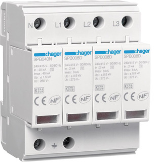 Limitador de Sobretensão Trifásico 3 1 20kA SPB408D