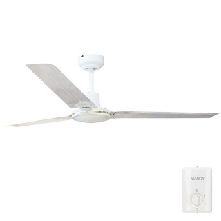 Ventoinha de Teto Saltok 60W 5 Velocidades com Controlador Ø142 pás Branco 300005081 #